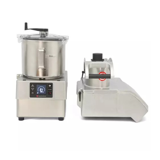 Cortadora-Cutter Combi Sammic CK-38V | Ref: 1050808 | 2 en 1: 450kg/h + Cutter 8L | 1500W | Brushless