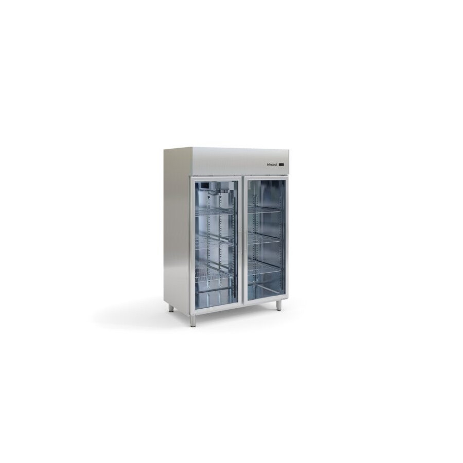Armario Refrigeración Infrico IAG1402CR | 2 Puertas Cristal | 1280L | +2/+6°C | Acero Inox. | 1385x800x2133mm