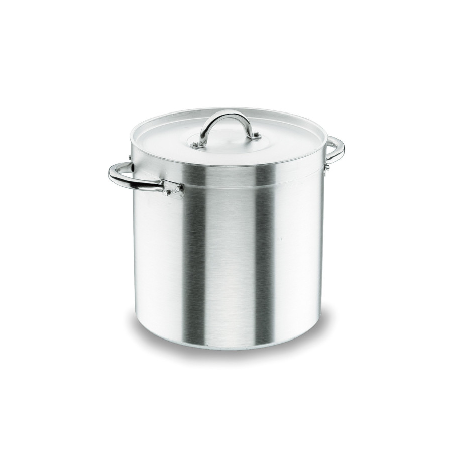 Olla Recta con Tapa Chef-Aluminio de Aluminio Puro 20132 | Ø 32 cm | 25,75 Litros | Espesor 3,0 mm | Asas Atérmicas Inoxidables