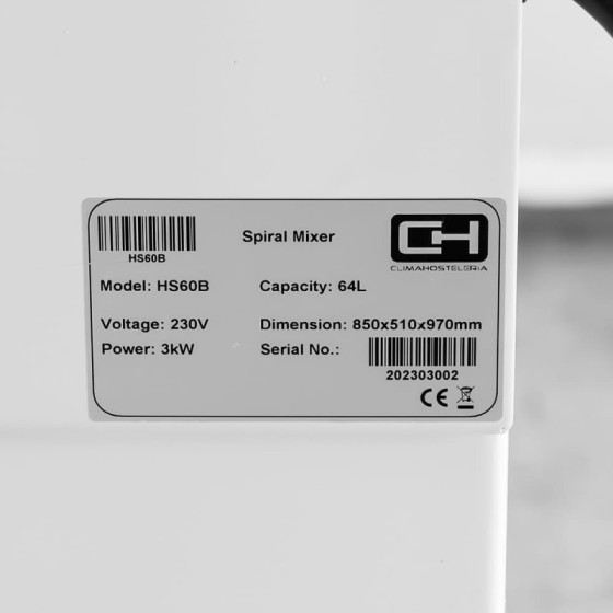 Amasadora espiral HS-60 3 kW | ClimaHostelería