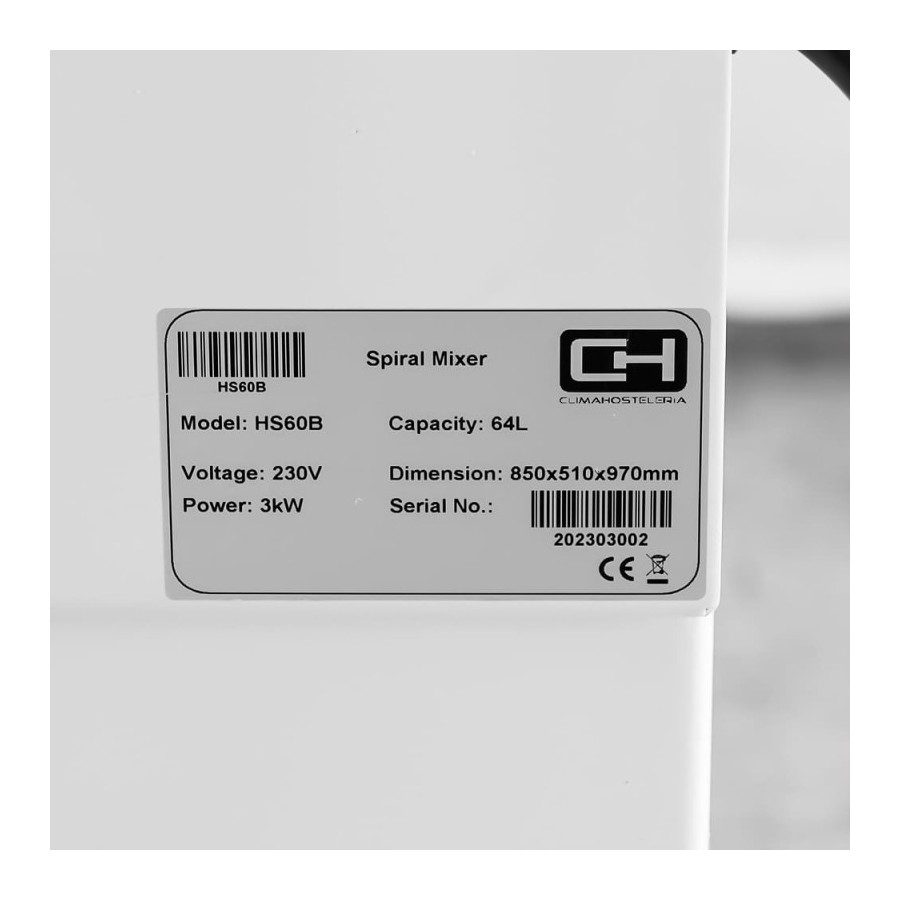 Amasadora espiral HS-60 3 kW | ClimaHostelería