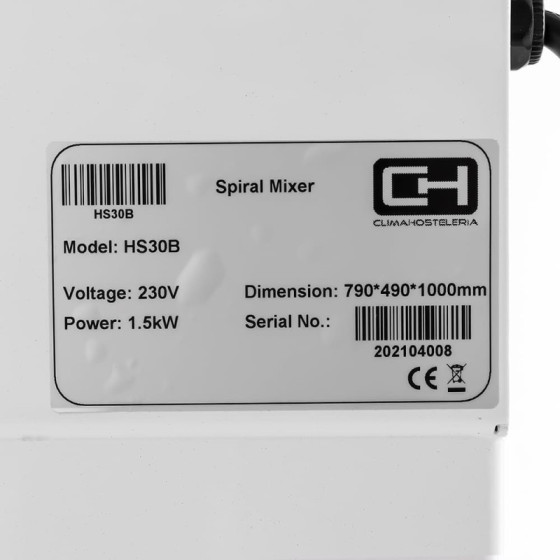 Amasadora espiral HS-30 1,5 kW | ClimaHostelería
