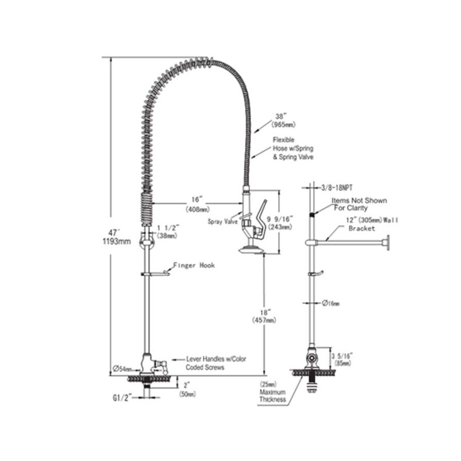 Grifo Ducha Industrial Edenox GD1 S1 | Pre-lavado | 1 Agua