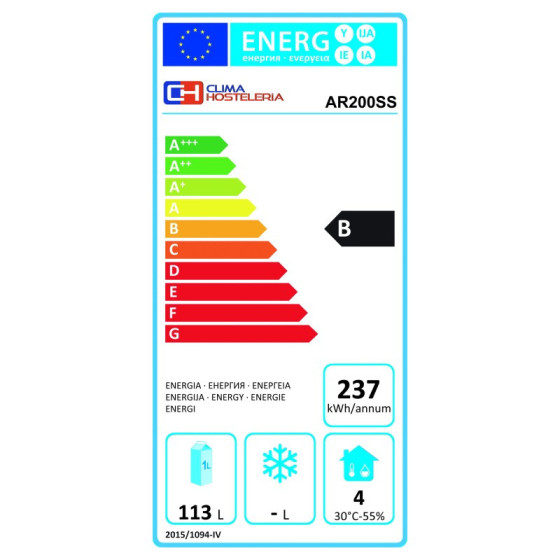 Armario refrigerado AR200SS | ClimaHostelería