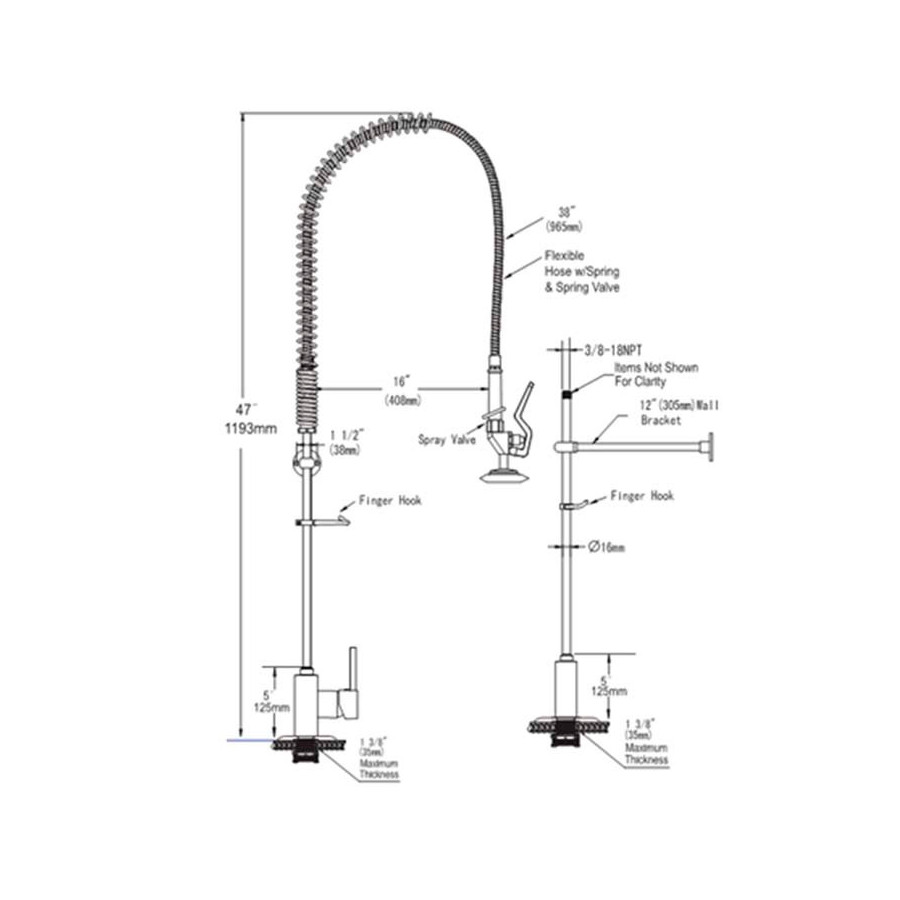 Grifo Ducha Monomando Edenox GDM2 | 2 Aguas | Profesional Inox