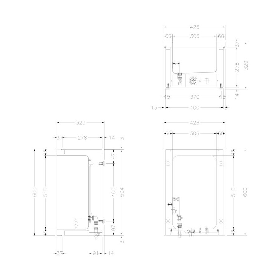 Baño María Sobremesa Edenox BMSM | Con Grifo | GN 1/1