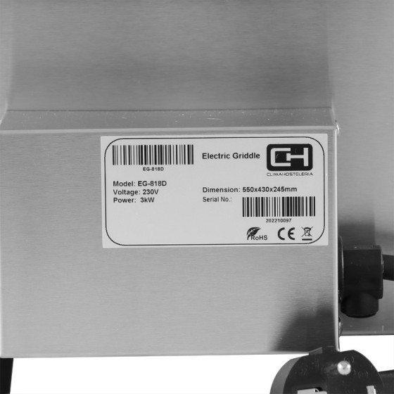 Plancha eléctrica EG-818D | ClimaHostelería
