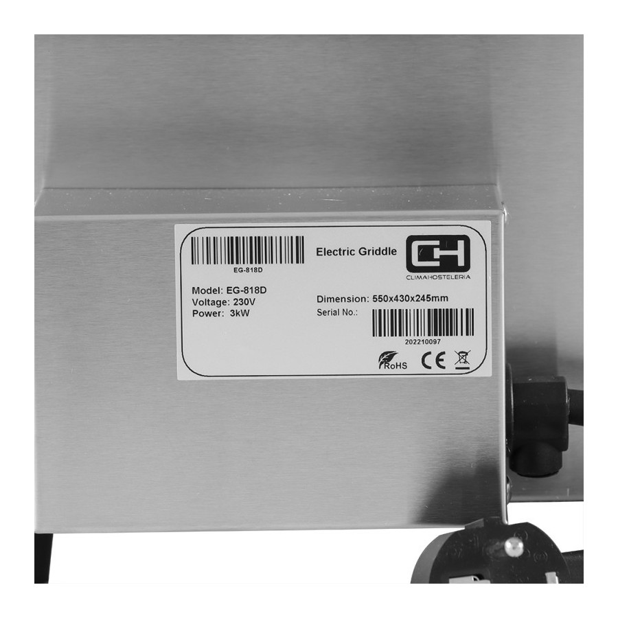 Plancha eléctrica EG-818D | ClimaHostelería