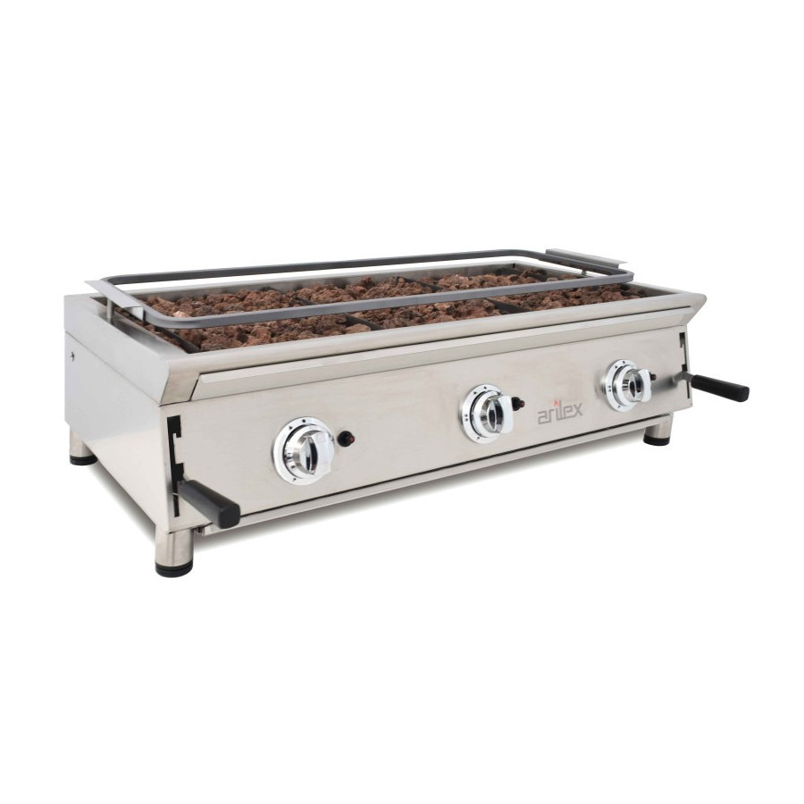 Barbacoa a gas Arilex 100BAR con piedra volcánica