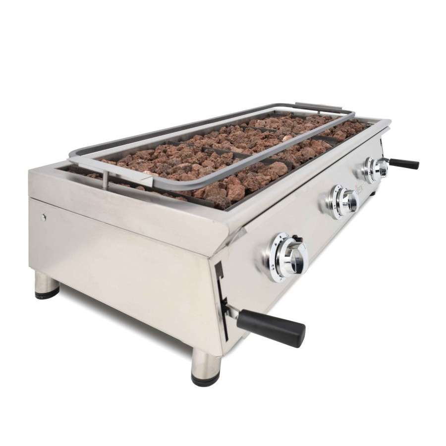Barbacoa a gas Arilex 100BAR con piedra volcánica