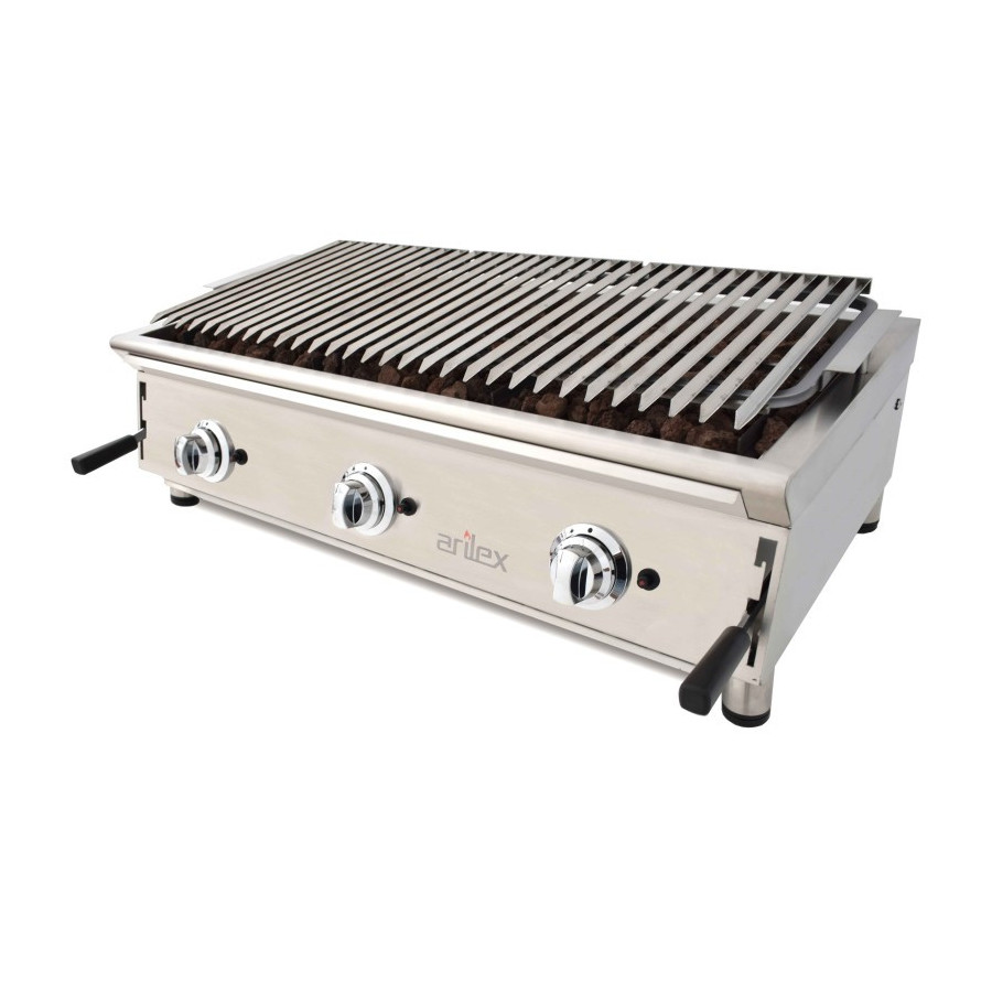 Barbacoa a gas Arilex 100BAR con piedra volcánica