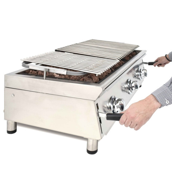 Barbacoa a gas Arilex 100BAR con piedra volcánica