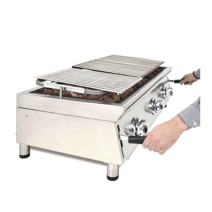 Barbacoa a gas Arilex 100BAR con piedra volcánica