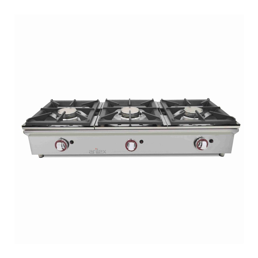 Arilex 120CGN Cocina a gas sobremostrador 3 fuegos