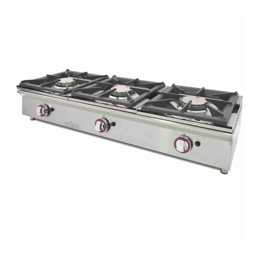 Arilex 120CGN Cocina a gas sobremostrador 3 fuegos