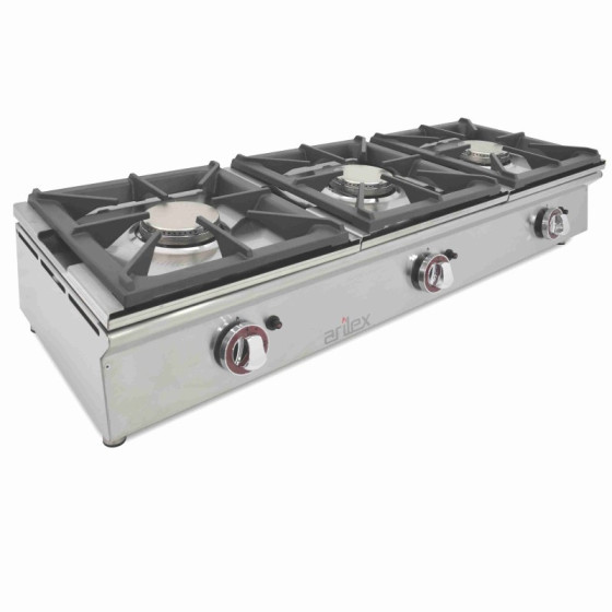 Arilex 120CGN Cocina a gas sobremostrador 3 fuegos