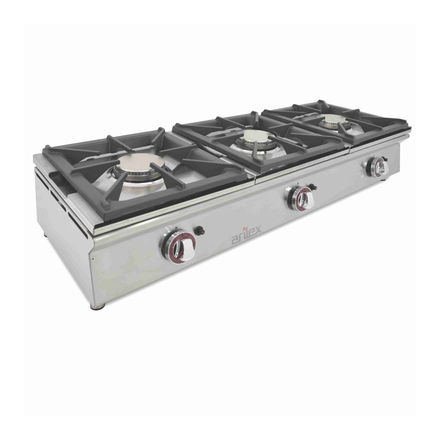 Arilex 120CGN Cocina a gas sobremostrador 3 fuegos