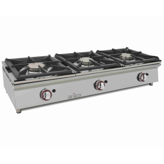 Arilex 120CGN Cocina a gas sobremostrador 3 fuegos