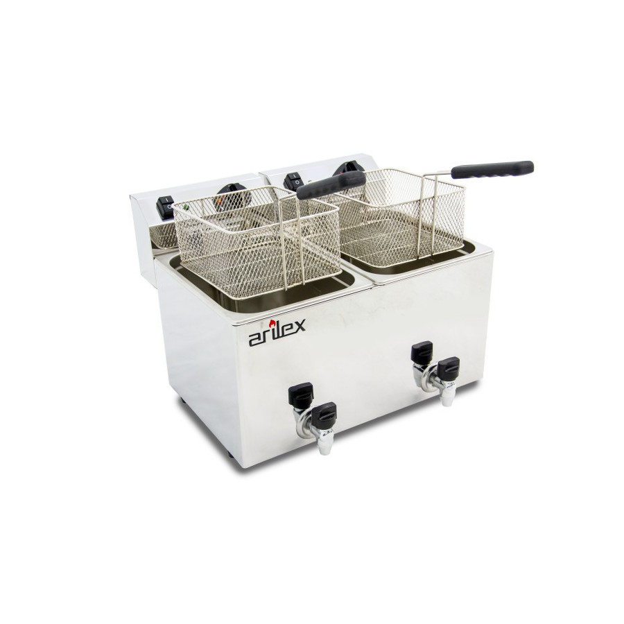 Arilex EVO1010G Freidora eléctrica con grifo 10+10 L