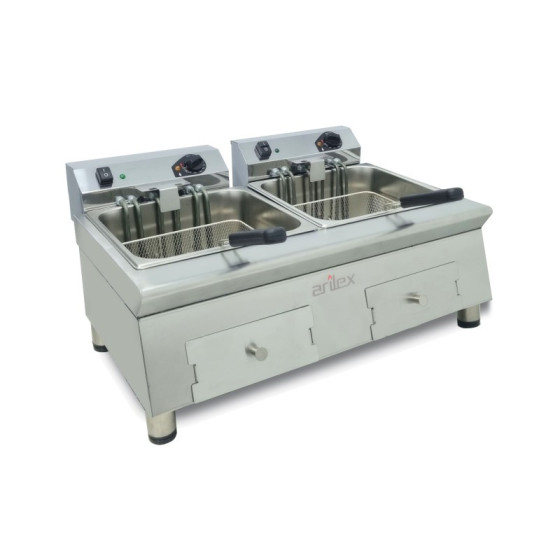 Freidora eléctrica Arilex 70FRE1212G | 12+12 L