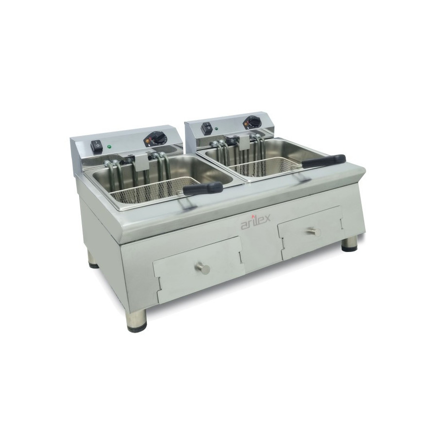 Freidora eléctrica Arilex 70FRE1212G | 12+12 L