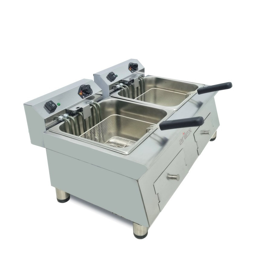Freidora eléctrica Arilex 70FRE1212G | 12+12 L