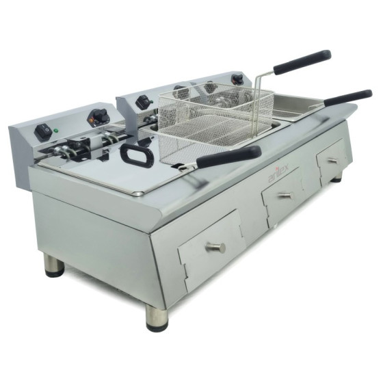 Freidora eléctrica Arilex 100FRE121212G de 3 cubas