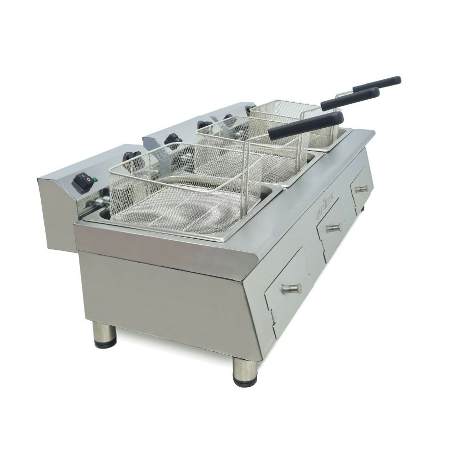 Freidora eléctrica Arilex 100FRE121212G de 3 cubas