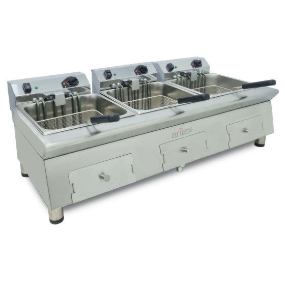 Freidora eléctrica Arilex 100FRE121212G de 3 cubas
