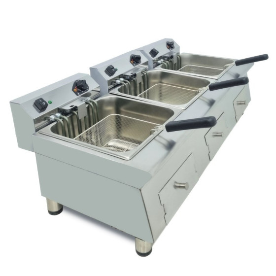 Freidora eléctrica Arilex 100FRE121212G de 3 cubas