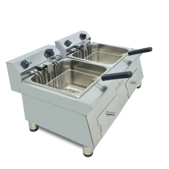 Freidora eléctrica Arilex 70FRE1212GTR 12+12 L