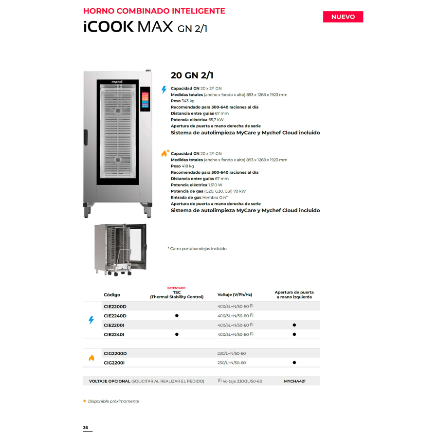 Horno Combinado Inteligente Mychef iCOOK MAX | 20 Bandejas | GN 1/1 y 2/1