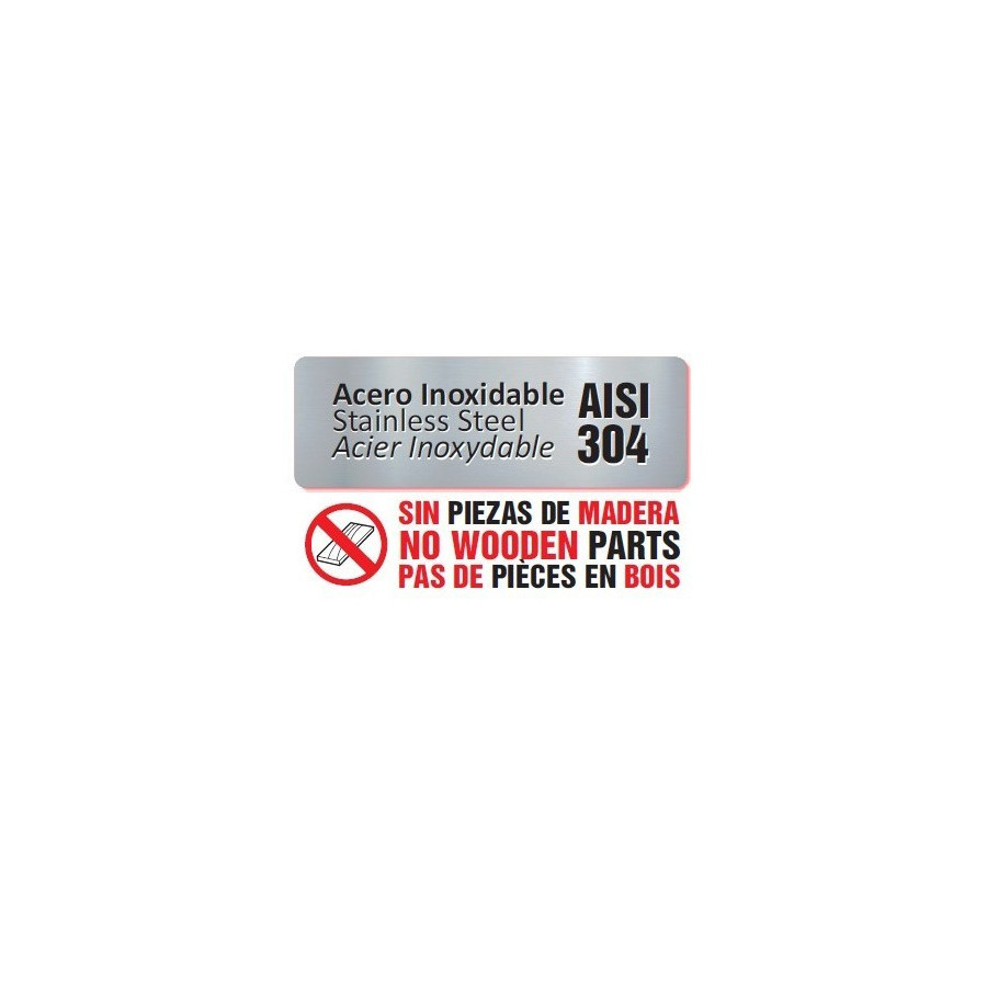 Mesa central Arilex 10070MC de acero inoxidable