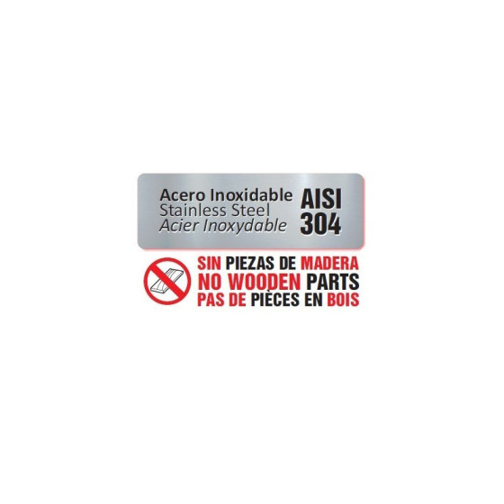 Arilex 15070MC Mesa central inox AISI 304 con estante