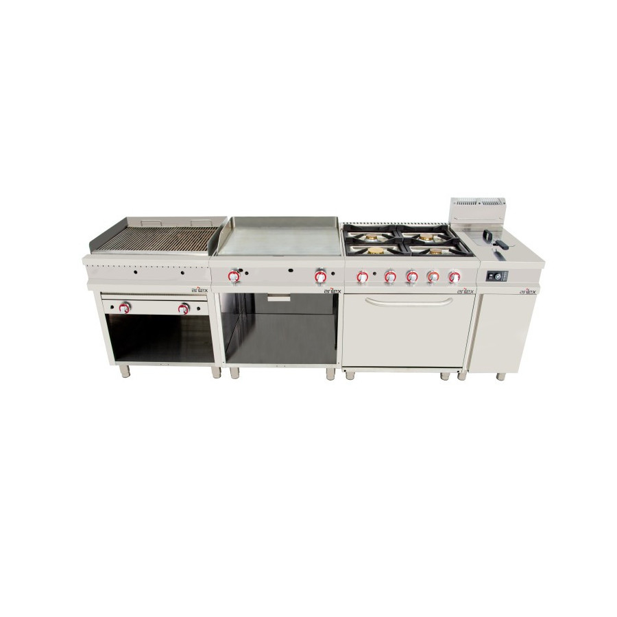 Arilex 120CG70H Cocina a gas 6 fuegos con horno