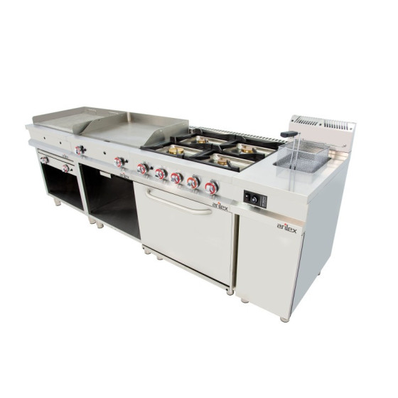 Arilex 120CG70H Cocina a gas 6 fuegos con horno