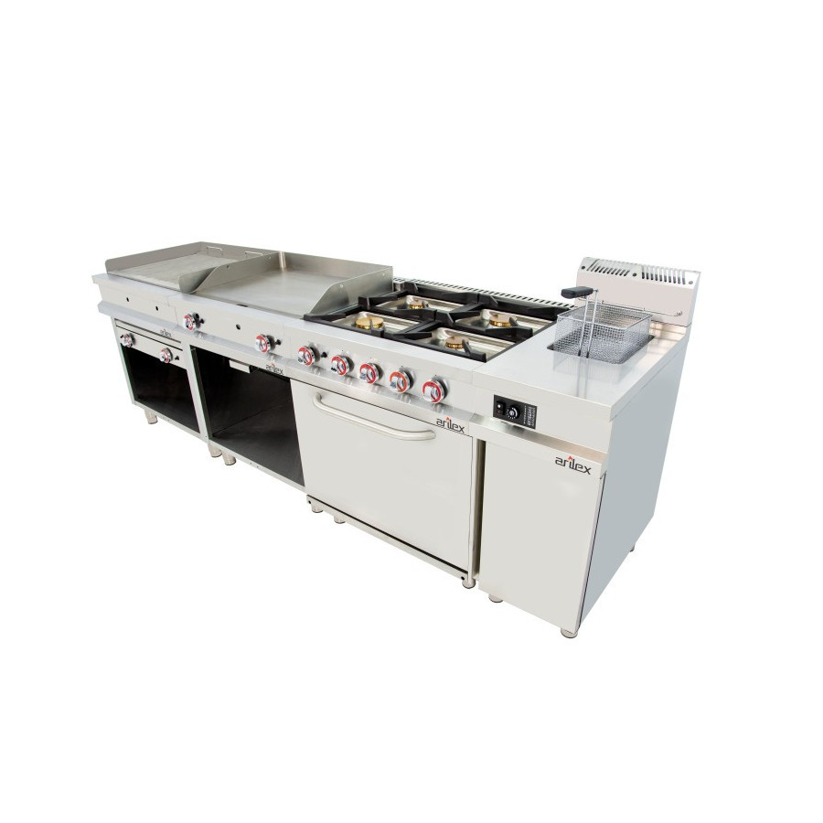 Arilex 120CG70H Cocina a gas 6 fuegos con horno