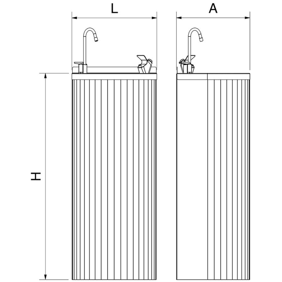 Fricosmos Fuente de columna exterior sin refrigeración 350x300x850