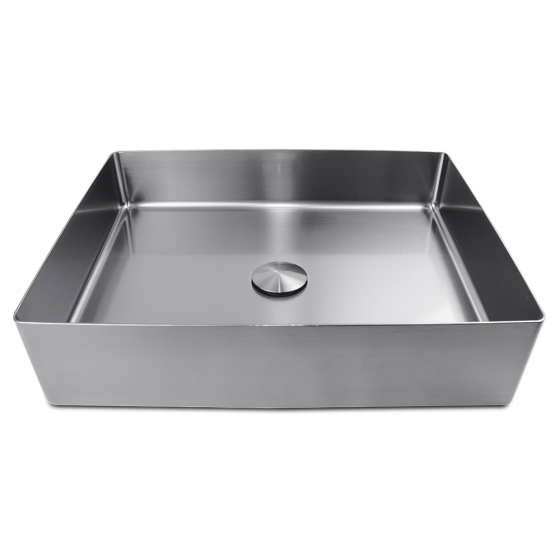 Fricosmos Lavabo rectangular sobre encimera de acero inoxidable PVD