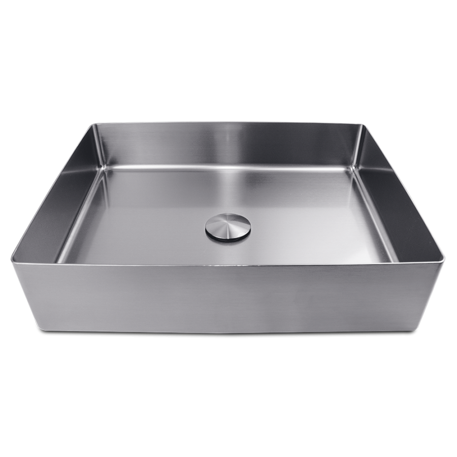 Fricosmos Lavabo rectangular sobre encimera de acero inoxidable PVD