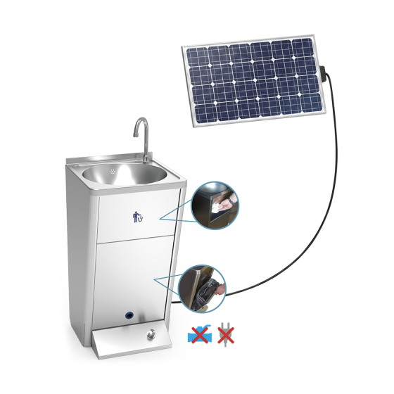 Fricosmos Lavamanos autónomo solar con batería registrable