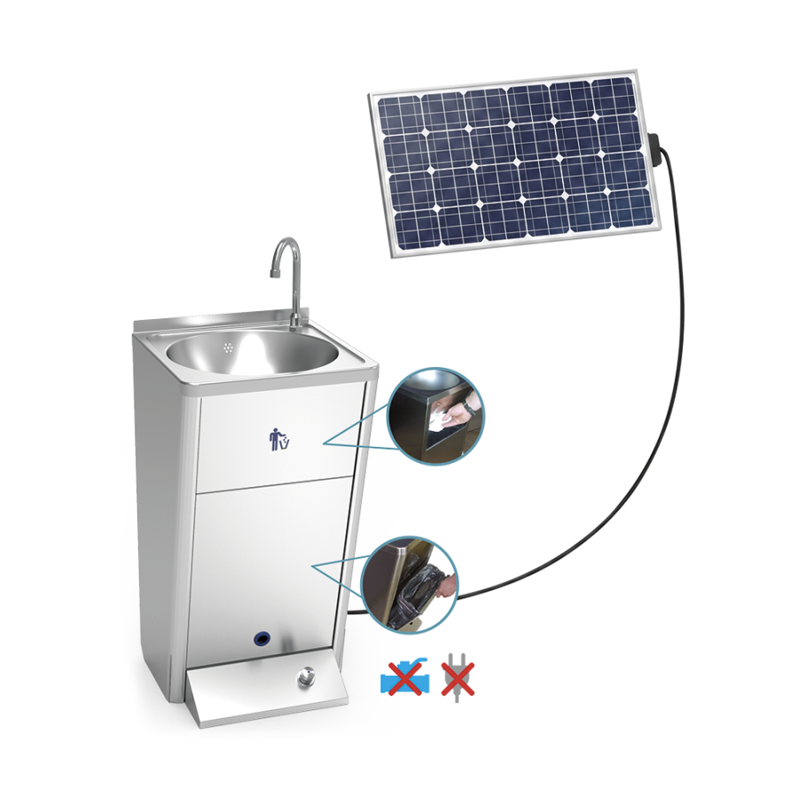 Fricosmos Lavamanos autónomo solar con batería registrable