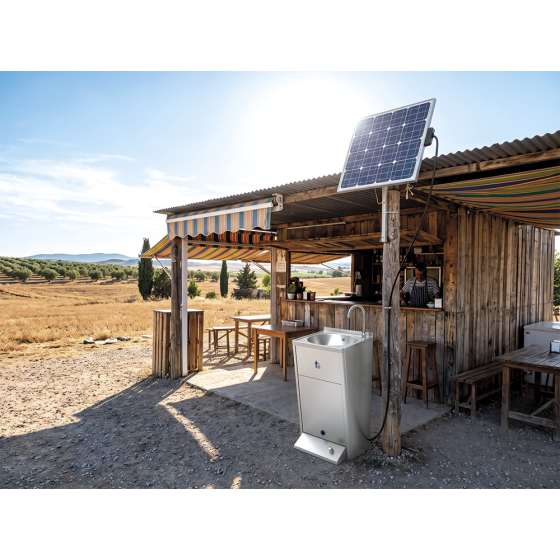 Fricosmos Lavamanos autónomo solar con batería registrable