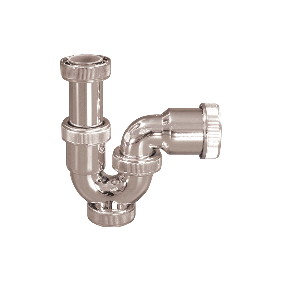 Fricosmos Sifón PVC cromado curvo 1 1/2" para lavamanos