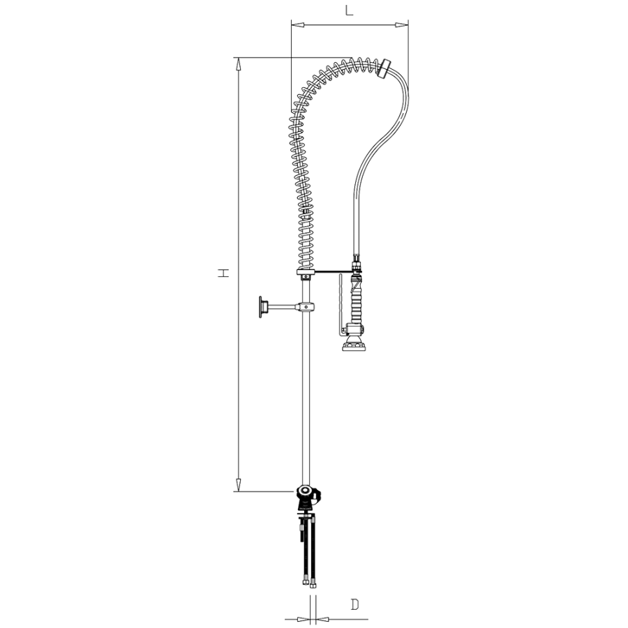 Fricosmos Grifo Ducha Serie RD 450x1300 mm Profesional