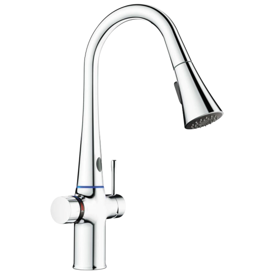 Fricosmos Grifo de cocina contactless con ducha extensible