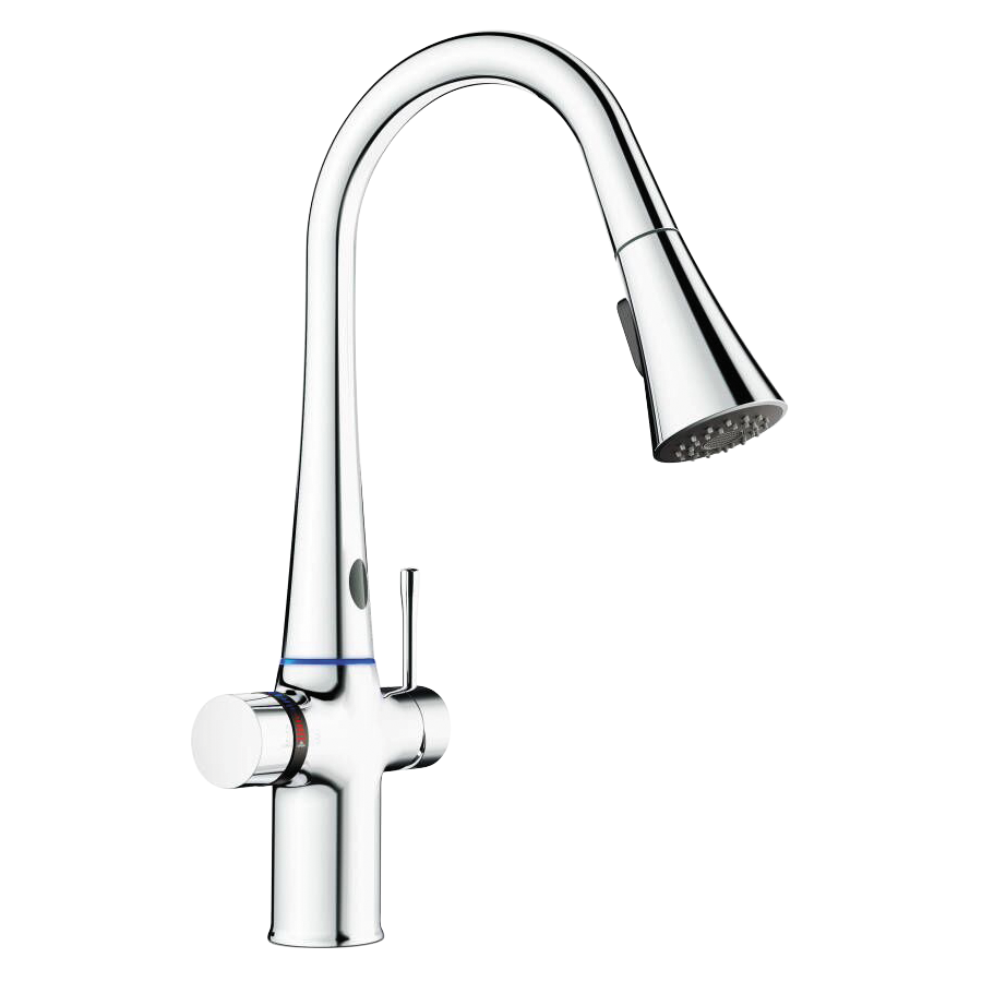 Fricosmos Grifo de cocina contactless con ducha extensible