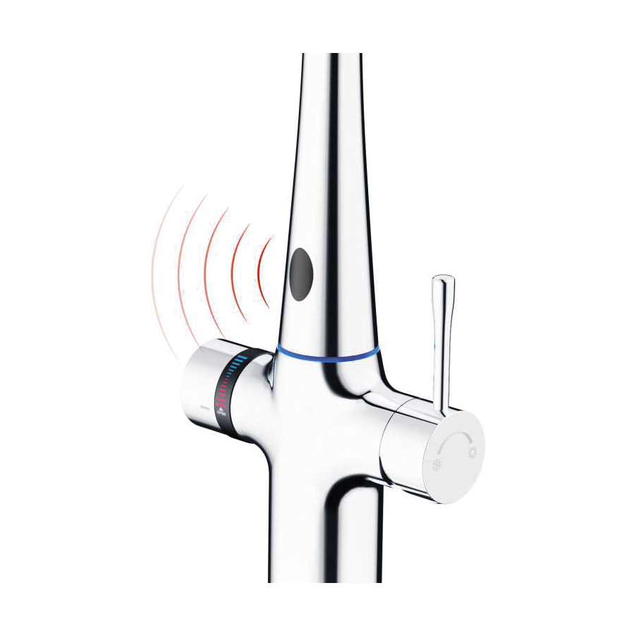 Fricosmos Grifo de cocina contactless con ducha extensible