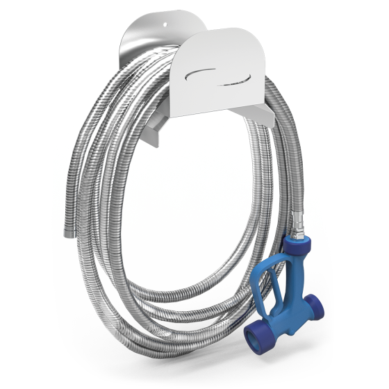 Fricosmos Grifo Manguera 50 m con Soporte Inox y Pistola
