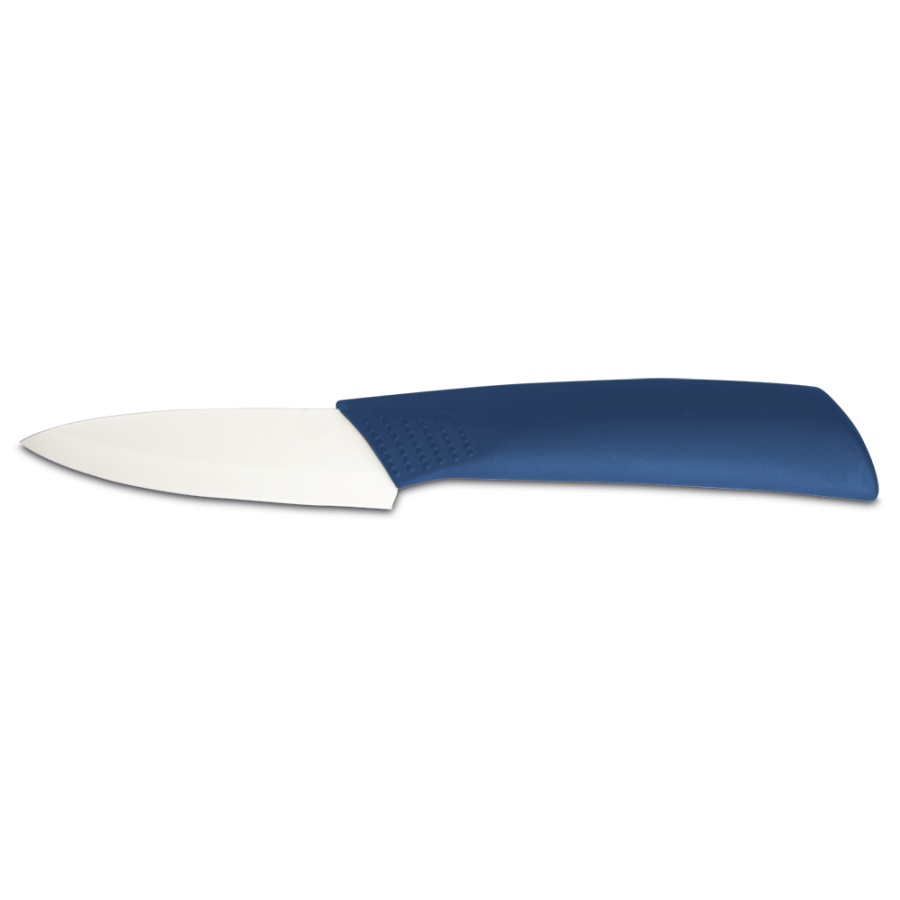 Fricosmos Cuchillo Puntilla Cerámica Blanco Mango Azul 75 mm